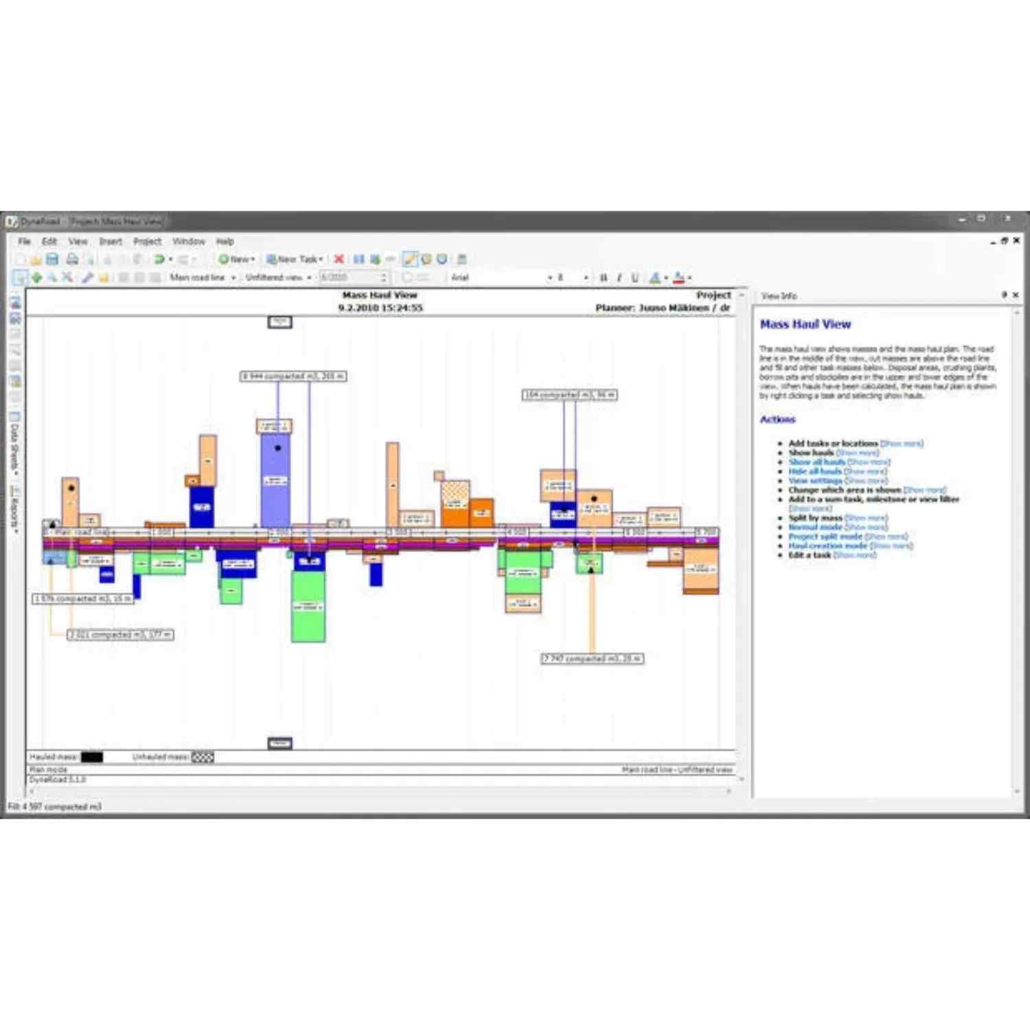 DynaRoad -Earthworks Planning & Scheduling Computer